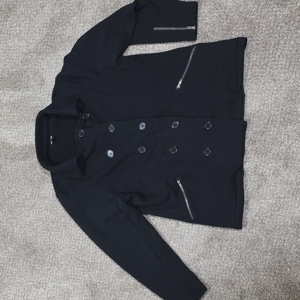 Torrid Black Double-Breasted Pea Coat
